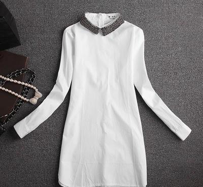 2015新款歐版寬松女襯衫G370F705319 一件代發(fā)，輕松開啟時尚服裝批發(fā)之路